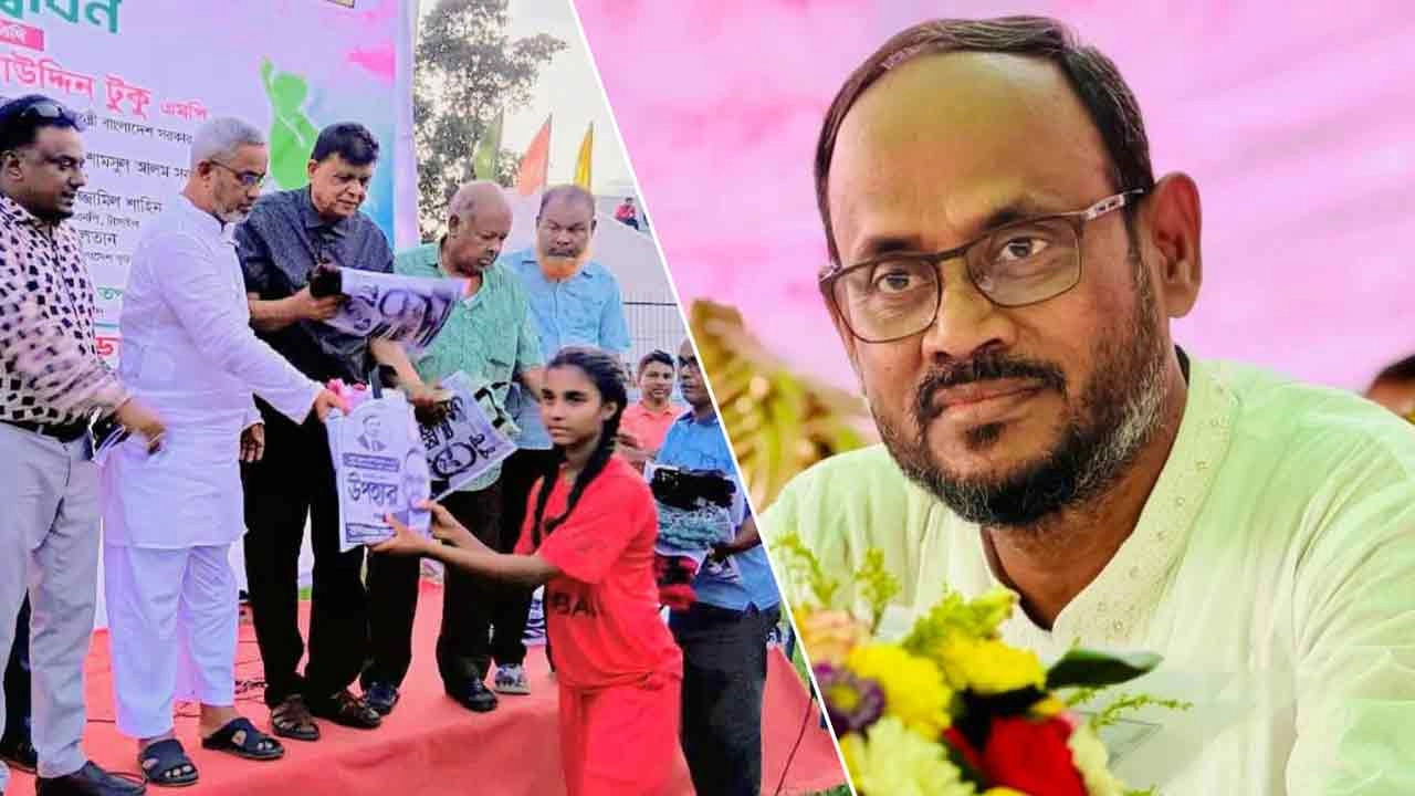 নারী ফুটবলারদের টাঙ্গাইলের তাঁতের শাড়ি উপহার দিলেন প্রতিমন্ত্রী টুকু