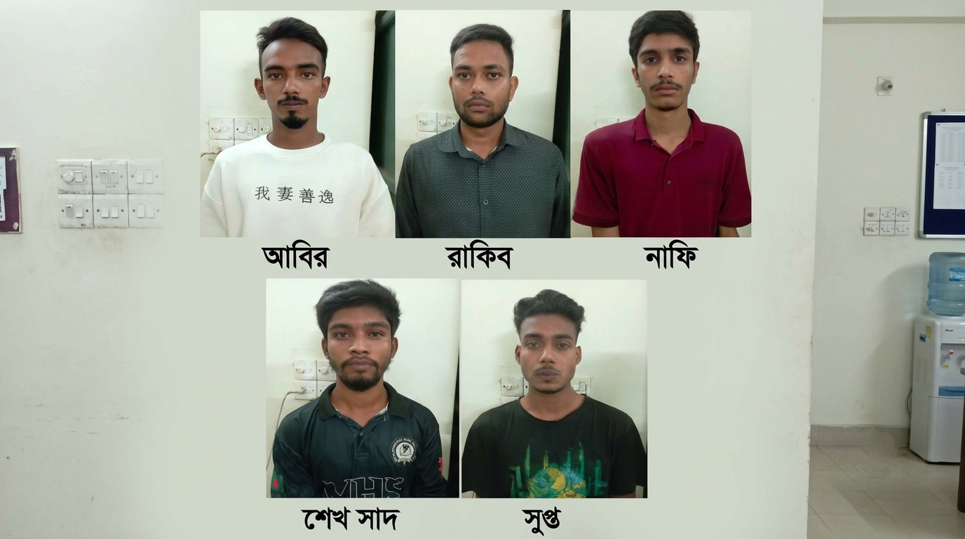 পাবনায় অপহৃত স্কুলছাত্র উদ্ধার, অপহরণকারী চক্রের ৫ সদস্য গ্রেপ্তার
